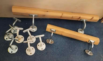 Photo of free 2 short lengths of stair rail & brackets (Temple Street OX4) #1