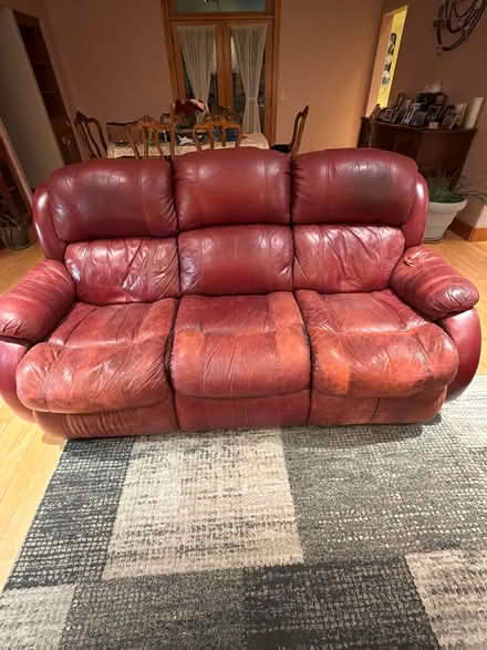 Photo of free Leather couch (Near Olinder Elementary) #1