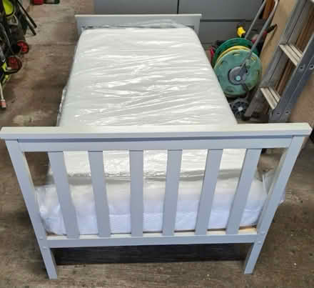 Photo of free Grey single bed with mattress (Doncaster) #1