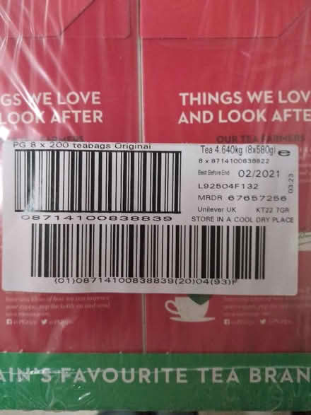 Photo of free 200 PG Tips x 8 out of date (BBE 2021) (Watlington PE33) #2