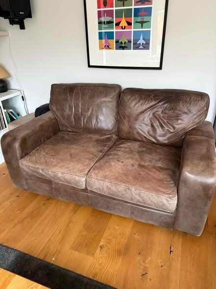 Photo of free Leather sofa (Lower Buckland SO41) #2