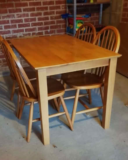 Photo of free table and 4 chairs with cushions (Amble NE65) #1