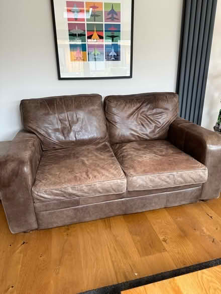 Photo of free Leather sofa (Lower Buckland SO41) #1