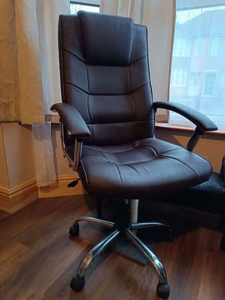 Photo of free Brown faux leather office chair (IP4) #1