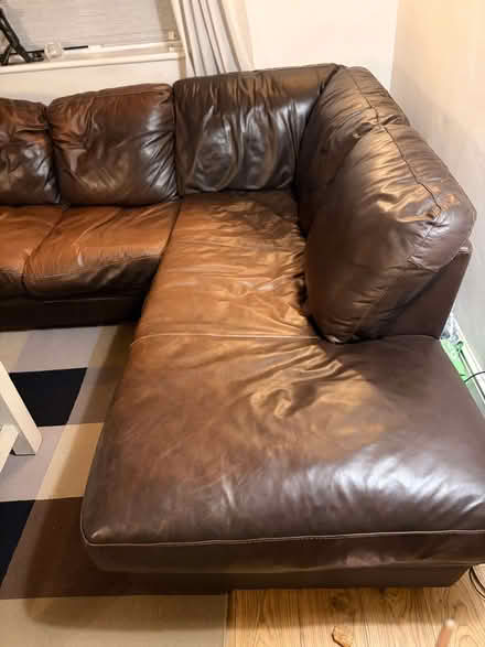 Photo of free Beautiful Chocolate Brown Leather Corner Sofa (Kelsall CW6) #3