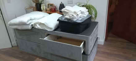 Photo of free Two hardly used single divans with mattresses, duvets, etc. (AB15) #1