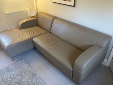 Photo of free 2 seat sofa and 3 seat chaise sofa - leather (Whiteshill GL6) #2