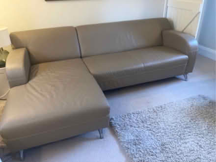Photo of free 2 seat sofa and 3 seat chaise sofa - leather (Whiteshill GL6) #3