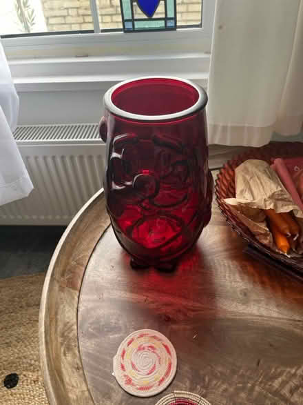 Photo of free Large Glass Father Xmas Vase (CT14) #2