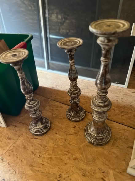 Photo of free 3 Wooden candle holders (Raritan twp) #1