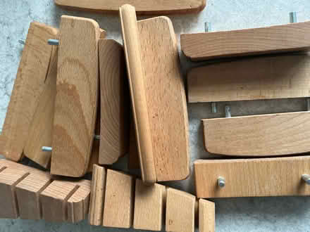 Photo of free Lot of small cutlery drawer wood dividers, pegboard, craft (BT10) #1