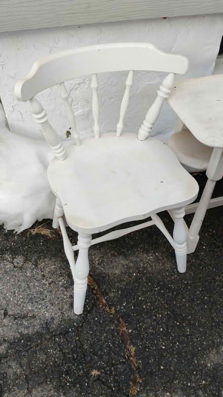 Photo of free Solid wood furniture and one wicker (Hawthorne) #1