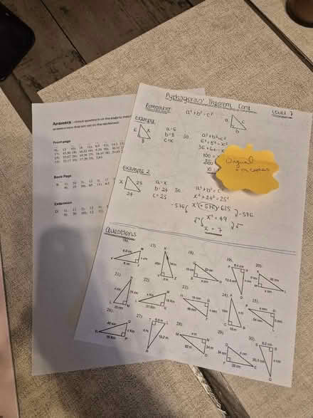 Photo of free Pythagoras Worksheet (Becontree RM8) #1