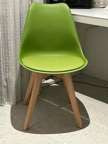 Photo of free Green chair with solid wood legs (Stepney E1) #2