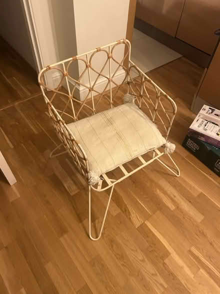 Photo of free White metal and rattan chair (Maida Vale W9) #2