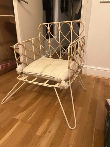 Photo of free White metal and rattan chair (Maida Vale W9) #3