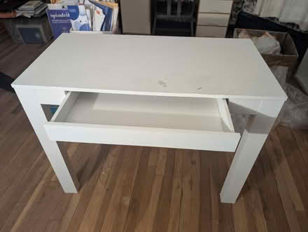 Photo of free White wooden desk with drawer (Highlands, NJ) #2