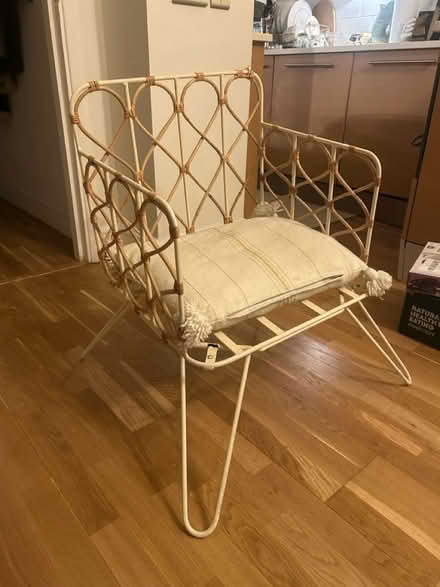 Photo of free White metal and rattan chair (Maida Vale W9) #1