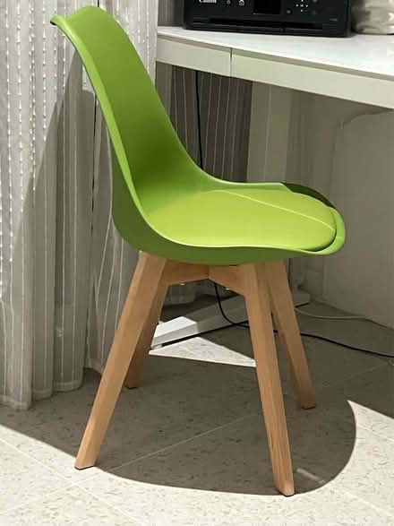 Photo of free Green chair with solid wood legs (Stepney E1) #1