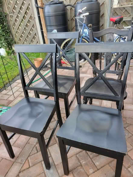 Photo of free 4 black chairs (Letchworth Garden City) #1