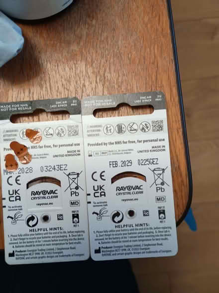 Photo of free Hearing aid batteries (Billing Road East area) #2