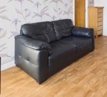 Photo of free Black leather sofa (Central Liverpool L3) #1