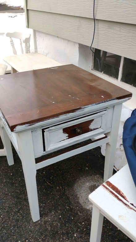 Photo of free Solid wood furniture and one wicker (Hawthorne) #3