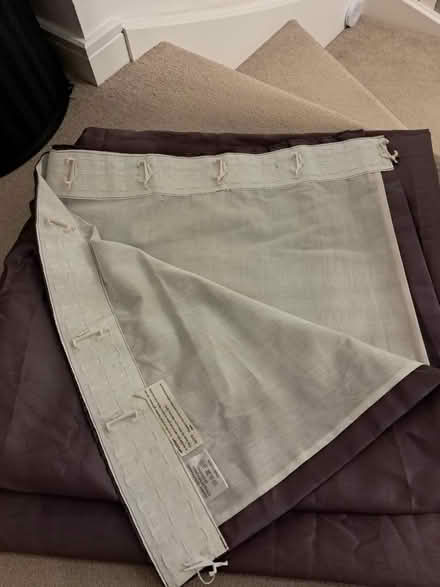Photo of free Pair of long shiny purple curtains (Westhampnett) #1