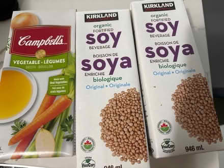 Photo of free Soy milk and vegetable broth (Churchill Meadows) #1