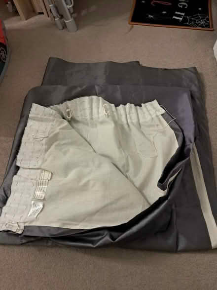 Photo of free Pair of shiny silver curtains (Westhampnett) #1