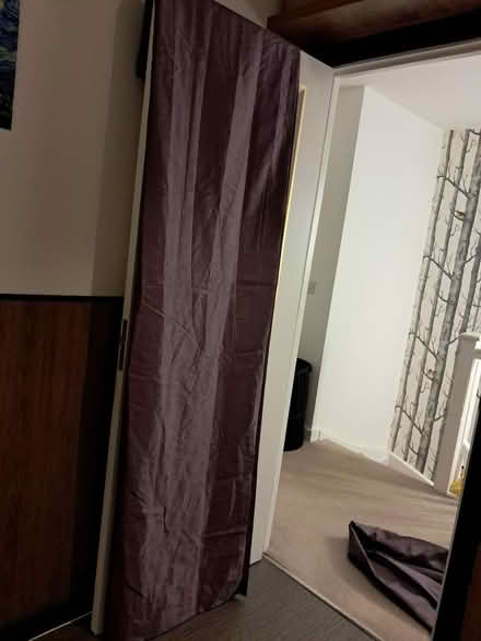 Photo of free Pair of long shiny purple curtains (Westhampnett) #2