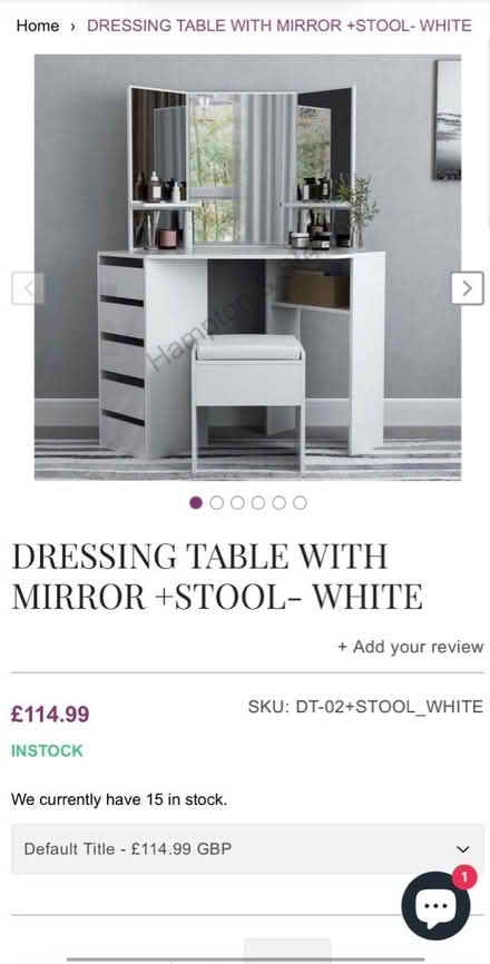 Photo of free Dressing table (Bow E3) #2