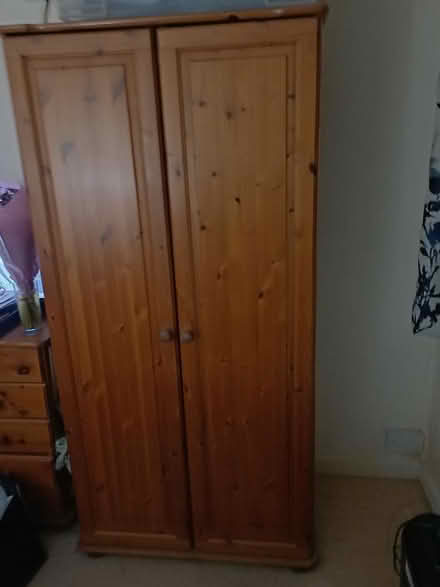 Photo of free Pine 2 door wardrobe (Marldon TQ3) #1