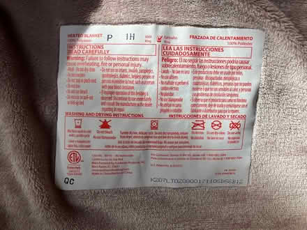 Photo of free King size electric blanket (Morgan Hill) #4
