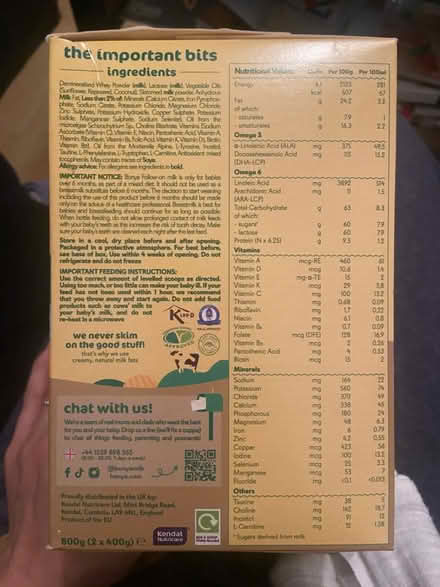 Photo of free Bonya 2 baby follow-on milk (Hackney Wick E9) #2
