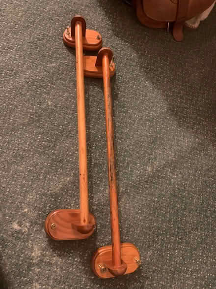 Photo of free 2 old pine towel rails (Baslow DE45) #1