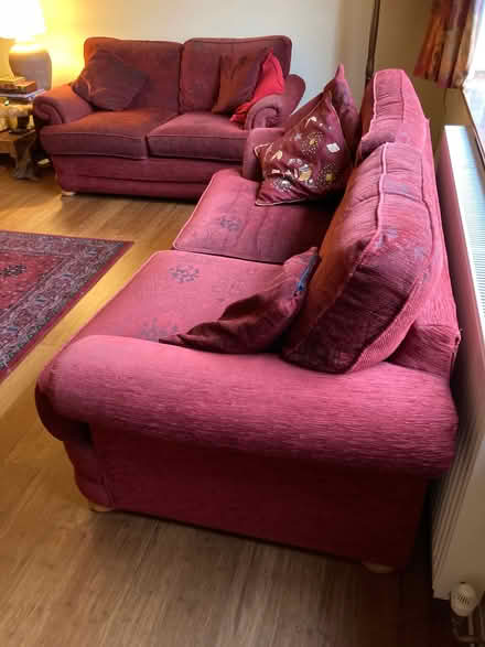 Photo of free 2 red sofas (Amber Valley DE56) #2
