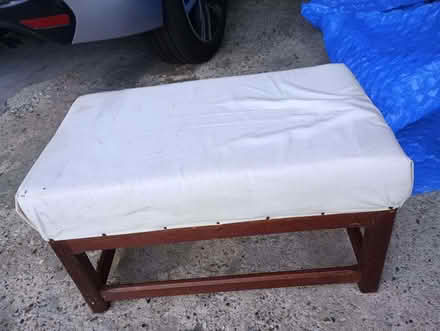Photo of free Footstool = partly reupholstered (Banstead SM7) #1