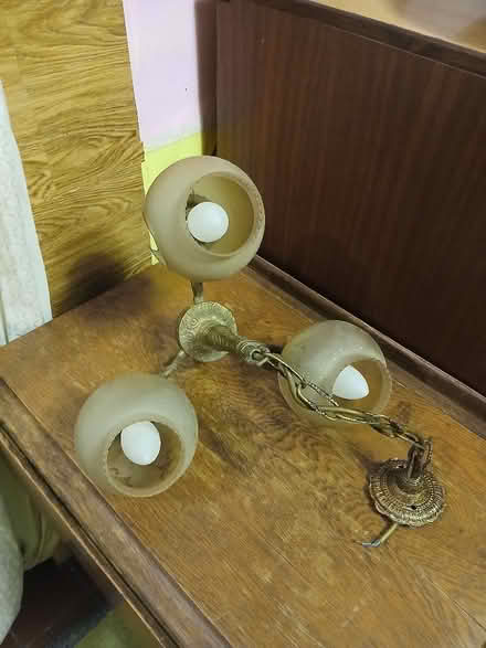 Photo of free Brass 3 pendant chandelier (Blakenall WS3) #1