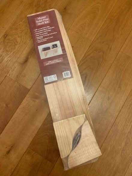 Photo of free Natural pine shelf with brackets (Abbots Langley (WD5)) #1