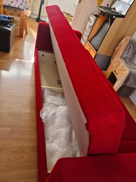 Photo of free Red sofabed with storage (Furzedown SW17) #3
