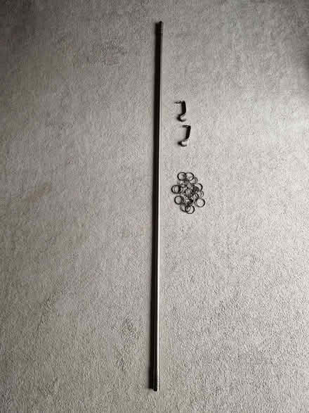 Photo of free 62" (158cm) Brushed Effect Metal Curtain Pole (Burton Latimer NN15) #4