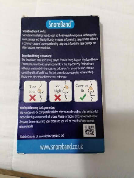Photo of free SnoreBand nasal strips (Langney BN23) #2