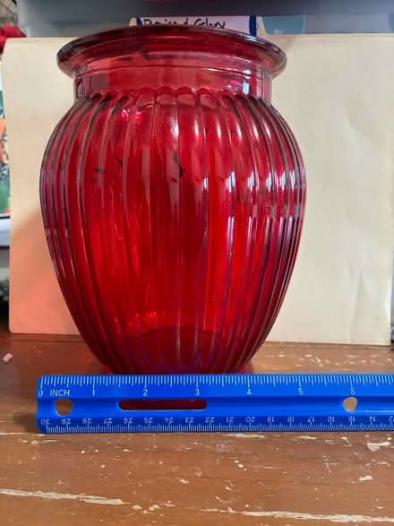 Photo of free 5 Red Glass flower Vases (Los Altos) #3