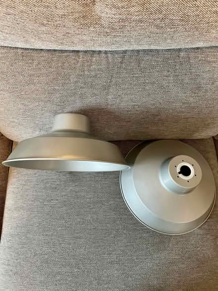 Photo of free Silver Pendant Light Shades x2 (BA15) #1