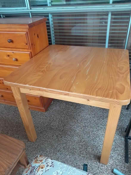 Photo of free Solid pine table, 800 x 800mm (Blacktown,) #1