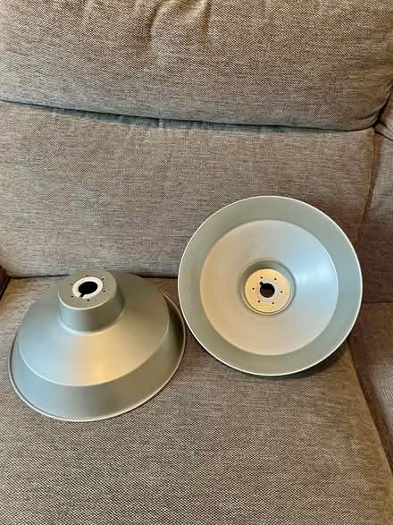 Photo of free Silver Pendant Light Shades x2 (BA15) #2