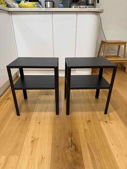Photo of free Black metal IKEA nightstands/small tables (Hackney E8) #1