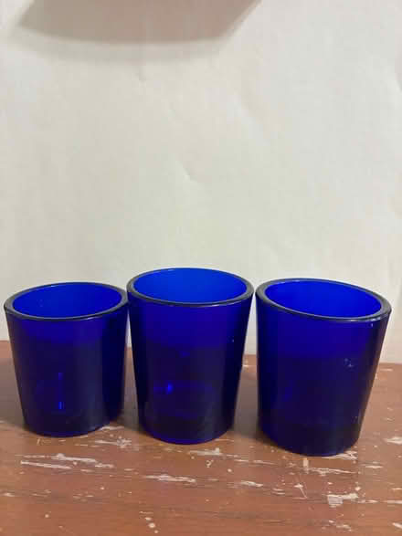 Photo of free 3 blue votive candle holders (Los Altos) #1