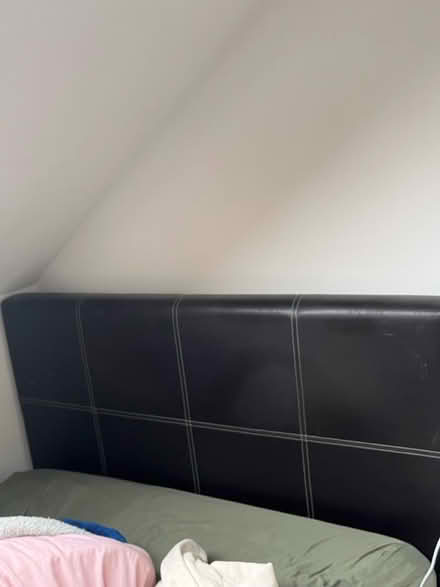 Photo of free Double bed leather like bedframe (TW1) #1